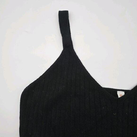 Anthropologie Top Womens 2X Black Tank Crop Sweater Ribbed Daily Practice - Picture 2 of 9